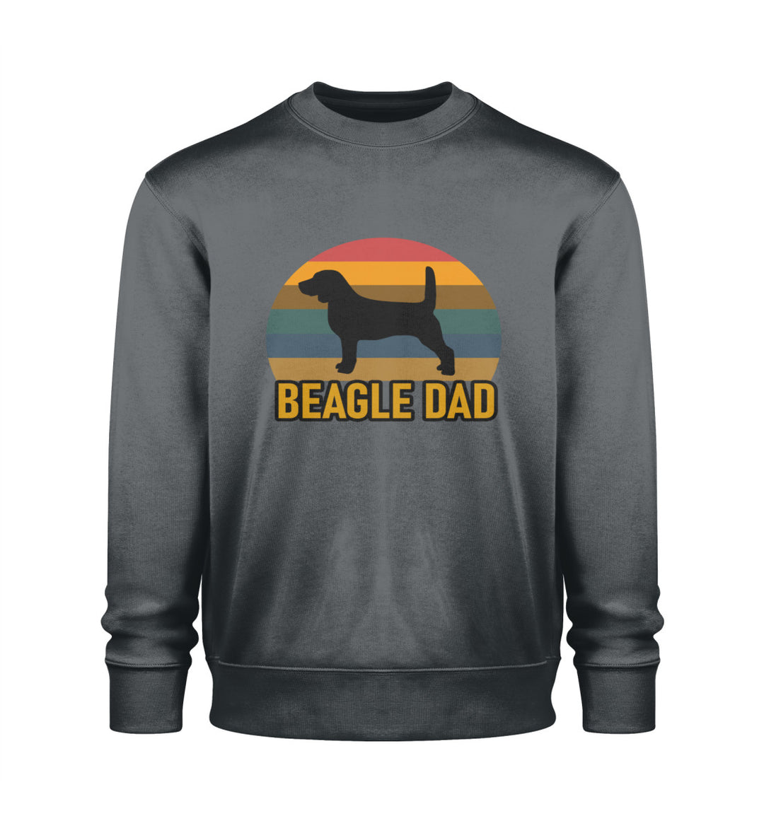 Indigo graues Herren-Sweatshirt aus veganer Bio-Baumwolle, perfekt für Beagle-Dads