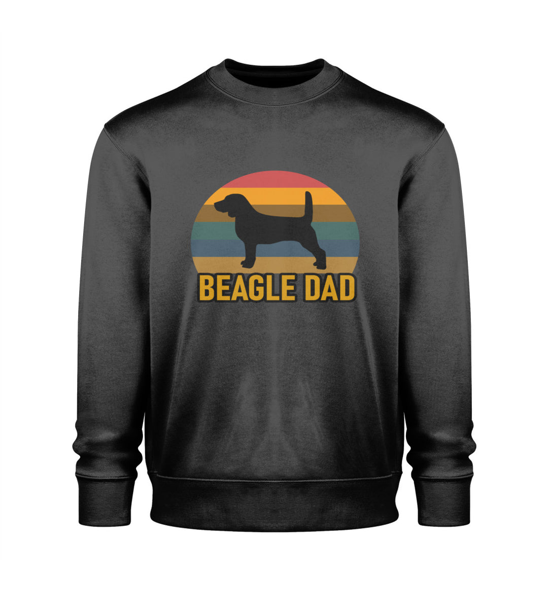 Schwarzes Herren-Sweatshirt aus veganer Bio-Baumwolle mit Beagle Dad-Design