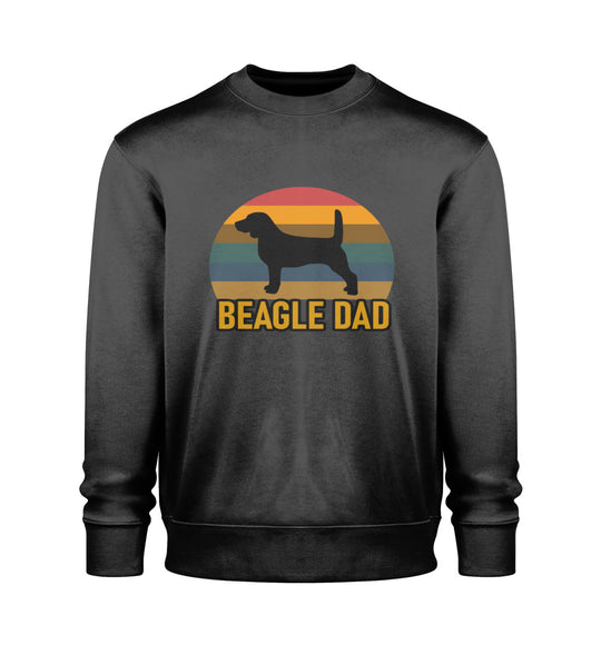 Schwarzes Herren-Sweatshirt aus veganer Bio-Baumwolle mit Beagle Dad-Design