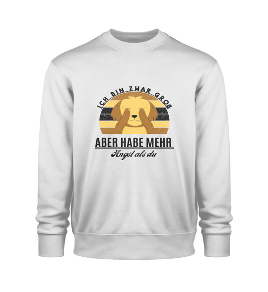 Nachhaltiges Sweatshirt für Herren in Hellgrau – Bin zwar groß Design 2 als Zeichen für Tierschutz