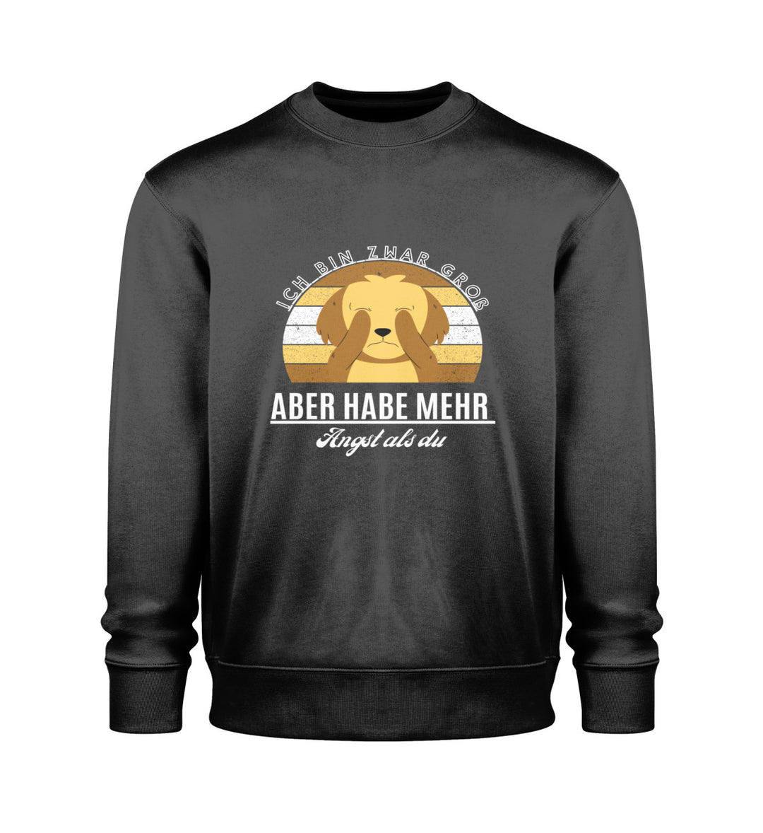 Herren Sweatshirt aus Bio-Baumwolle in Schwarz – Bin zwar groß Design 2 für Tierfreunde