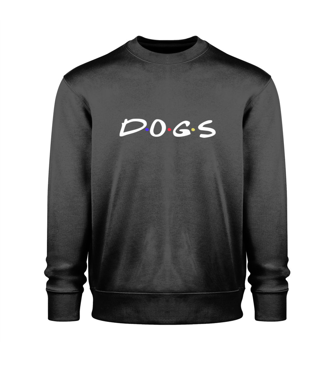 Herren Sweatshirt vegan aus Bio-Baumwolle in Schwarz mit herzlichem Dogs-Design