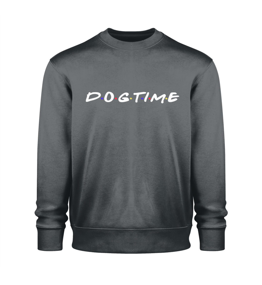 Herren Sweatshirt vegan aus Bio-Baumwolle in Indigo Grau mit herzlichem Dogtime-Design