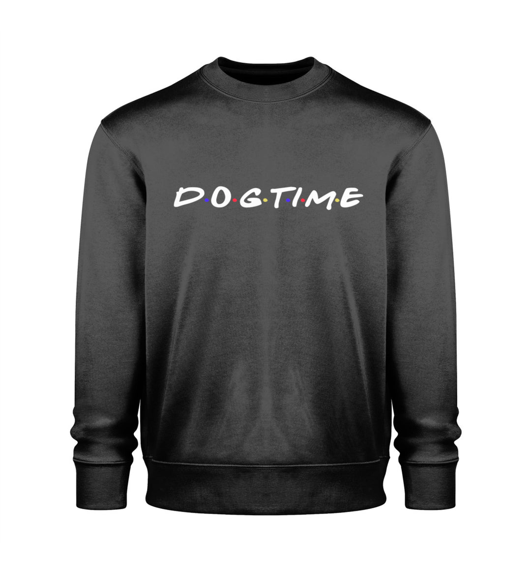 Herren Sweatshirt vegan aus Bio-Baumwolle in Schwarz mit herzlichem Dogtime-Design