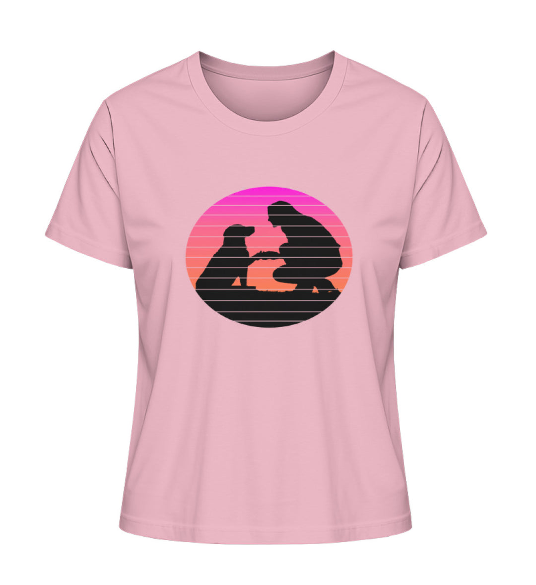 Stylisches Tierschutz Shirt für Damen in Rosa aus Bio-Baumwolle mit Hundeliebe-Aufdruck