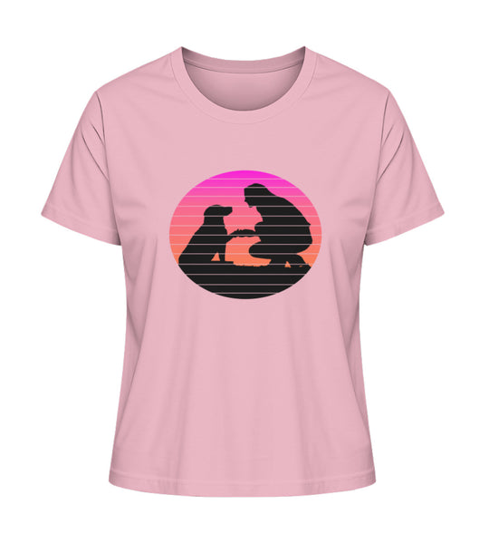 Stylisches Tierschutz Shirt für Damen in Rosa aus Bio-Baumwolle mit Hundeliebe-Aufdruck