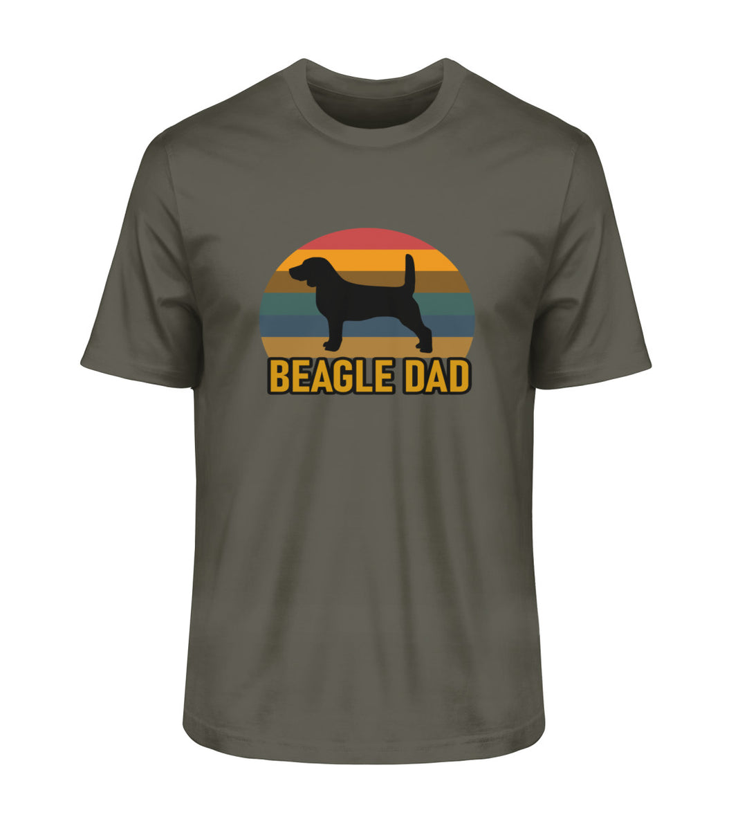 Khaki Herren T-Shirt aus Bio-Baumwolle mit Beagle-Motiv – nachhaltig, stylisch & tierfreundlich