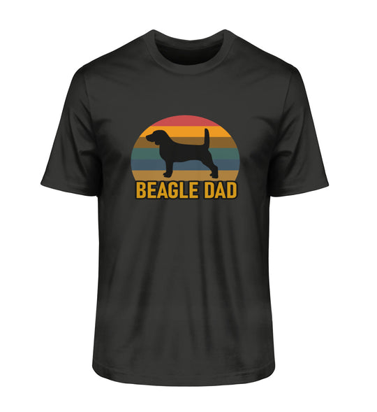 Beagle-Liebe tragen! Herren-T-Shirt in Schwarz aus Bio-Baumwolle mit tierfreundlichem Beagle Dad Design