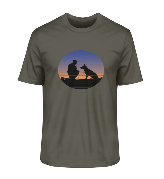 Herren T-Shirt in Khaki mit Hundeliebe-Print – aus Bio-Baumwolle für Tierfreunde, nachhaltig & vegan