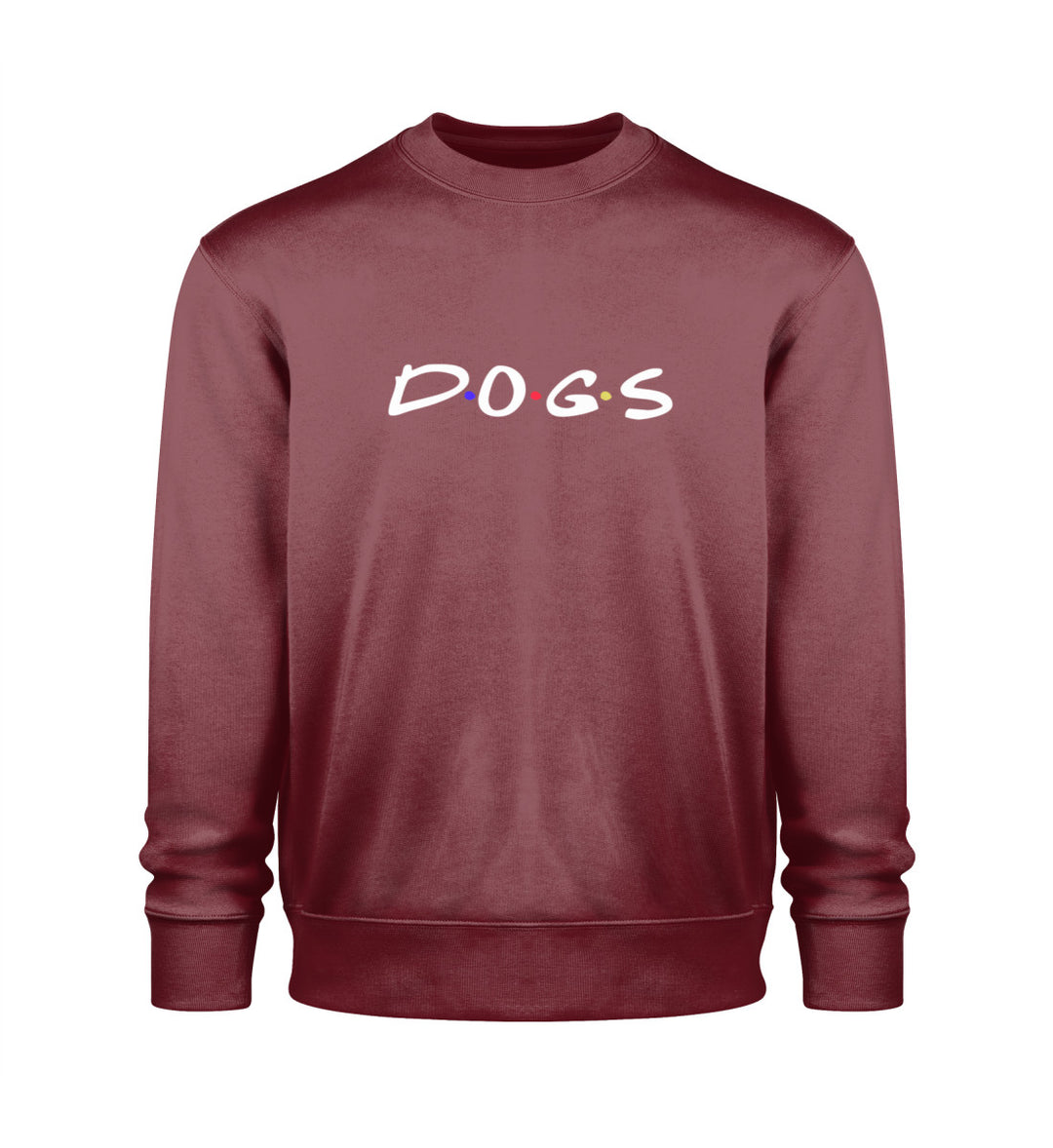 Dogs Sweatshirt aus Bio-Baumwolle – Trage deine Liebe zu Hunden mit diesem bequemen, umweltfreundlichen Sweatshirt in der Farbe Burgunderrot