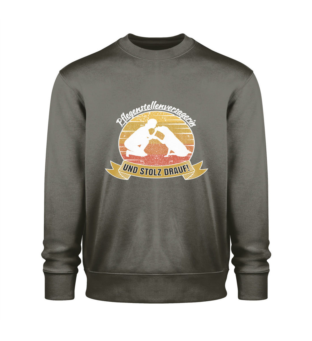 Pflegestellenversagerin Sweatshirt Damen in Khaki – Ein nachhaltiges Sweatshirt mit einem frechen Spruch für Tierfreunde