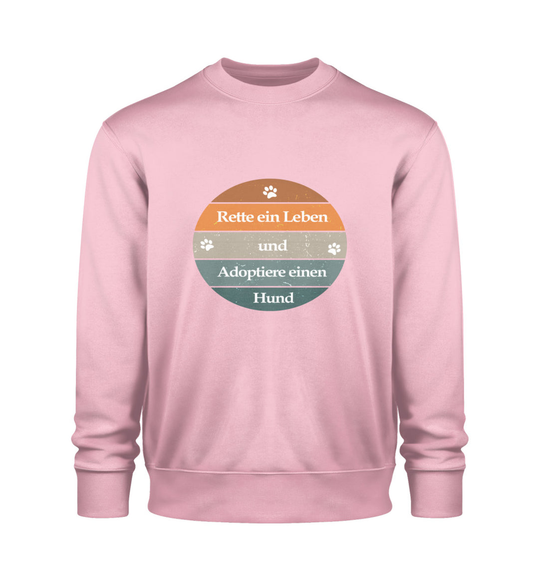 Rosa Rette ein Leben Tierschutz-Sweatshirt – Ein bequemes, nachhaltig produziertes Sweatshirt, das deine Liebe zu Hunden zeigt