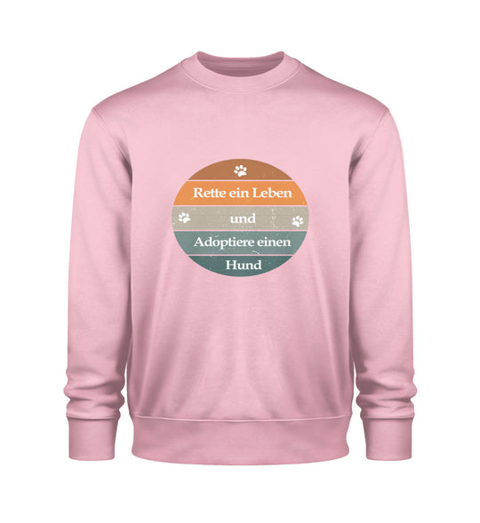 Rosa Rette ein Leben Tierschutz-Sweatshirt – Ein bequemes, nachhaltig produziertes Sweatshirt, das deine Liebe zu Hunden zeigt