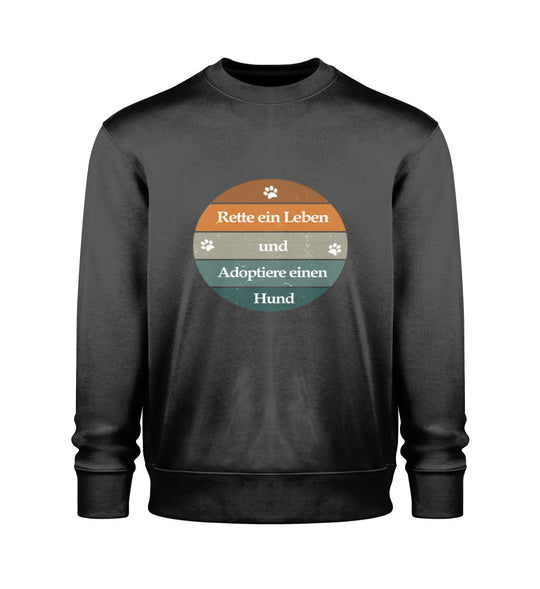 Schwarzes Rette ein Leben Sweatshirt – Dein Statement für den Tierschutz: Nachhaltig, bequem und voller Herz