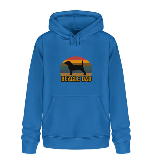 Blauer veganer Herren-Hoodie aus Bio-Baumwolle mit Beagledad-Motiv