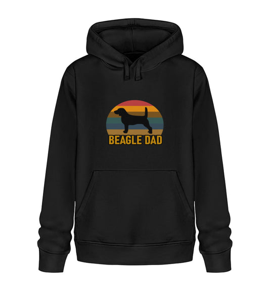 Schwarzer veganer Herren-Hoodie aus Bio-Baumwolle mit Beagledad-Motiv