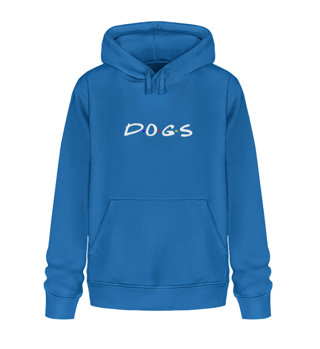 Blauer veganer Herren-Hoodie aus Bio-Baumwolle mit Dogs-Motiv