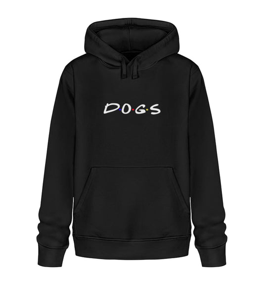 Schwarzer veganer Herren-Hoodie aus Bio-Baumwolle mit Dogs-Motiv