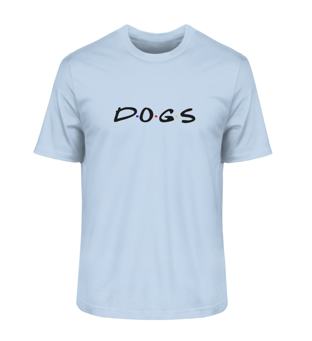 Hellblaues Bio-Baumwollshirt für Herren mit Dogs-Design – veganes, umweltfreundliches Fashion-Statement