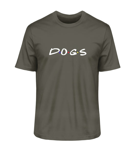 Veganes Herren T-Shirt in Khaki aus Bio-Baumwolle mit Dogs-Motiv
