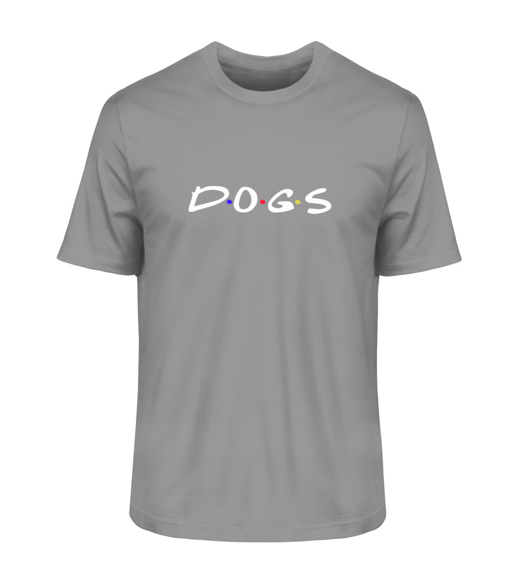 Veganes Herren-T-Shirt aus Bio-Baumwolle in Mittelgrau mit Dogs-Design