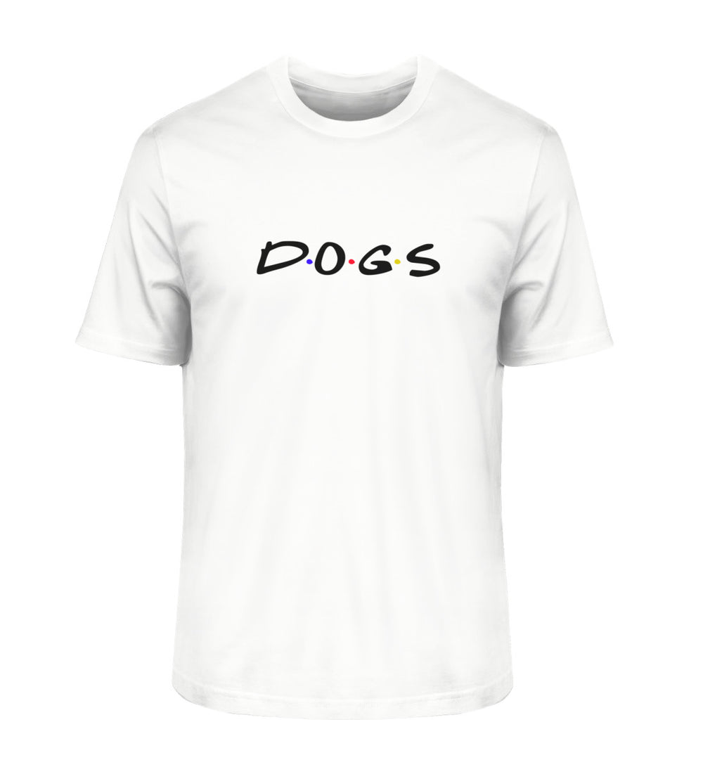 Veganes Herren T-Shirt aus Bio-Baumwolle in Weiß mit Dogs-Design – nachhaltig & tierfreundlich