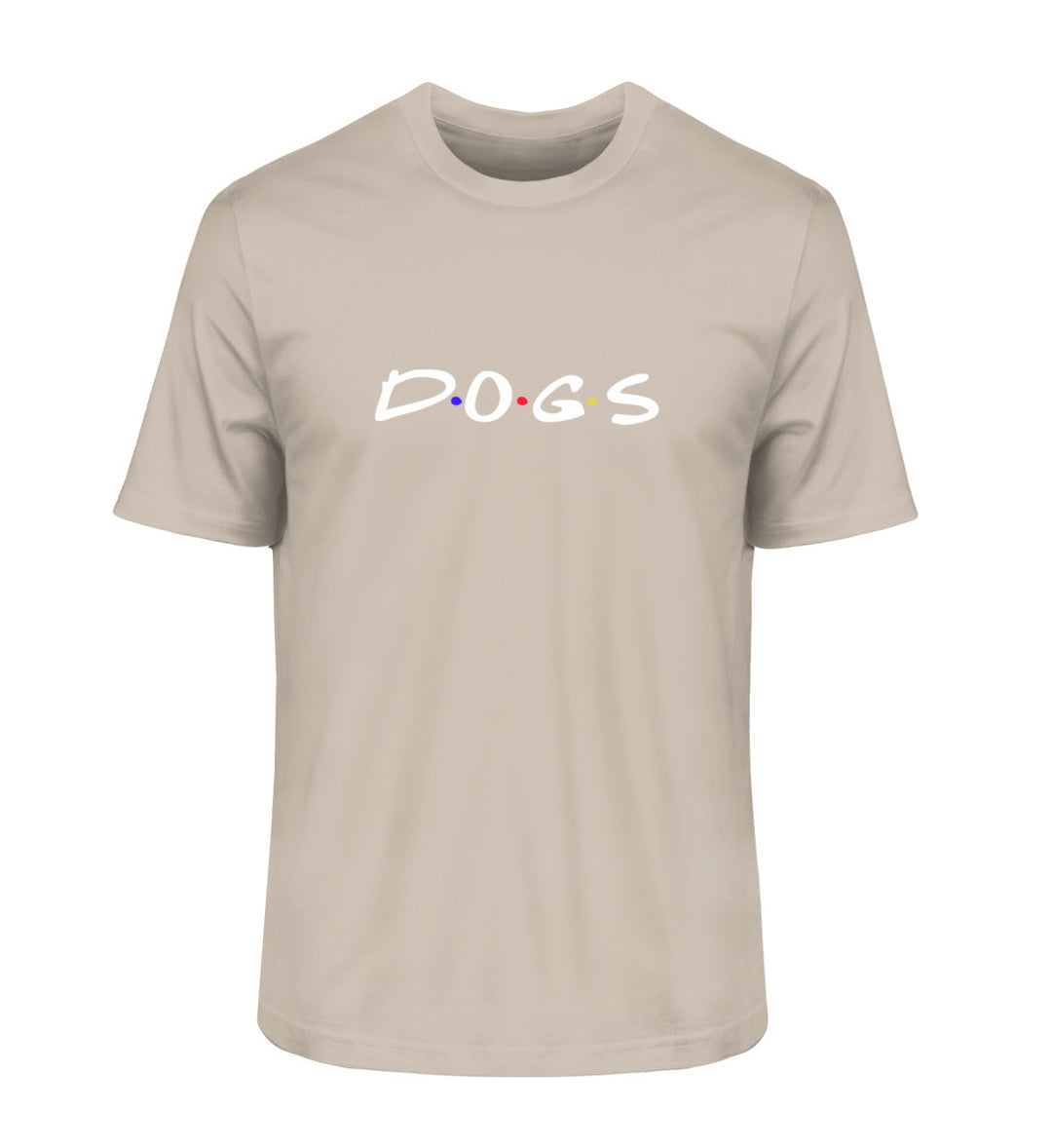 Wüstengraues Herren T-Shirt aus Bio-Baumwolle mit veganem Dogs-Print
