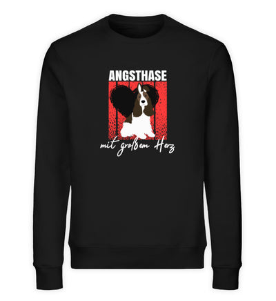 Angsthase mit großem Herz Herren Sweatshirt in Schwarz