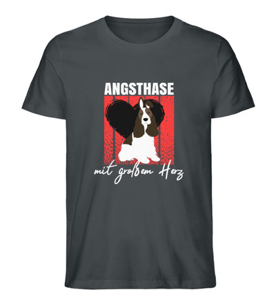 Angsthase mit großem Herz Herren T-Shirt in India Ink Grey