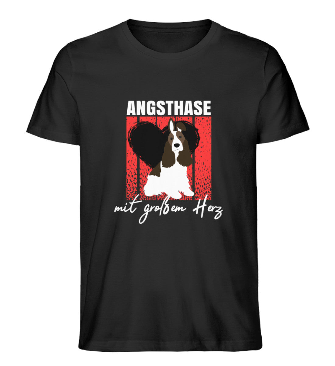 Angsthase mit großem Herz Herren T-Shirt in Schwarz