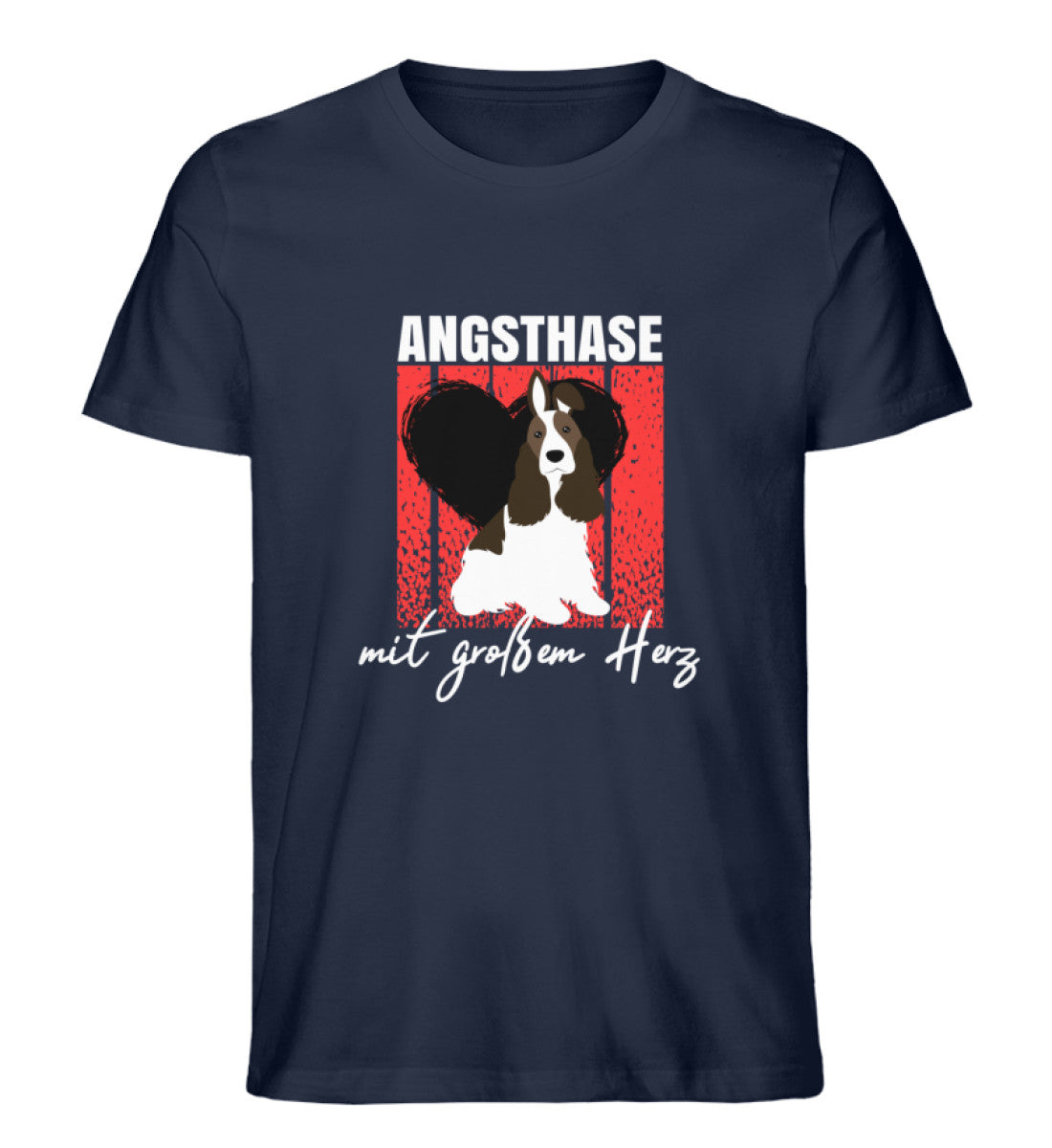 Angsthase mit großem Herz Herren T-Shirt in French Navy