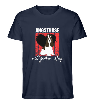 Angsthase mit großem Herz Herren T-Shirt in French Navy