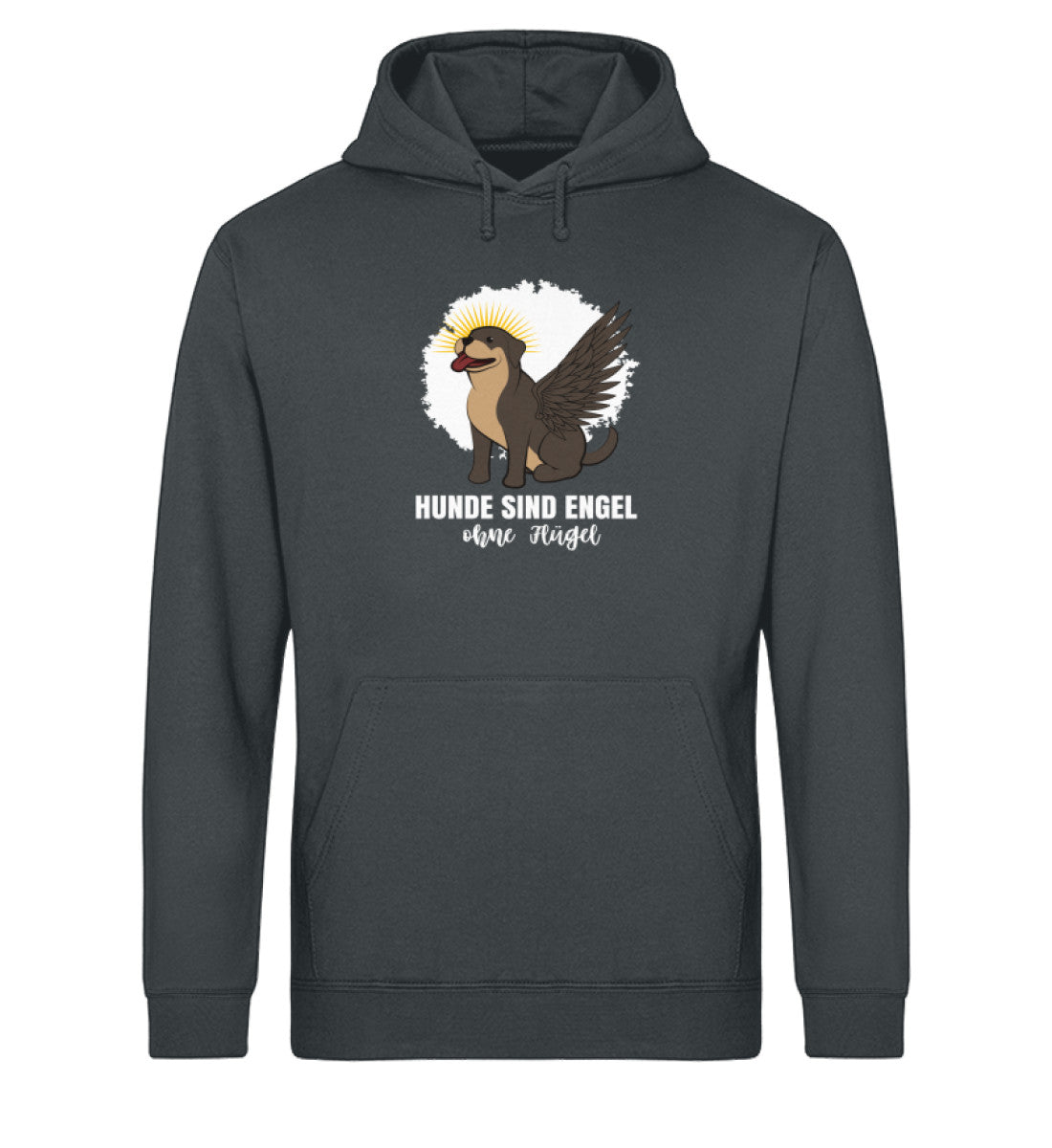 Hunde sind Engel ohne Flügel Herren Hoodie in India Ink Grey