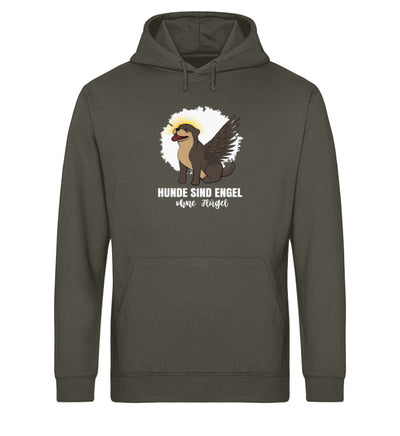 Hunde sind Engel ohne Flügel Herren Hoodie in Khaki