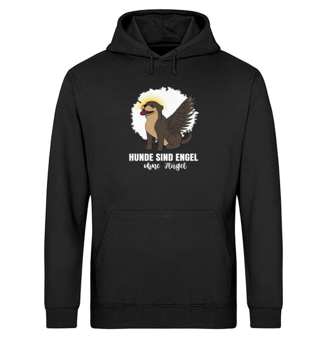 Hunde sind Engel ohne Flügel Herren Hoodie in Schwarz