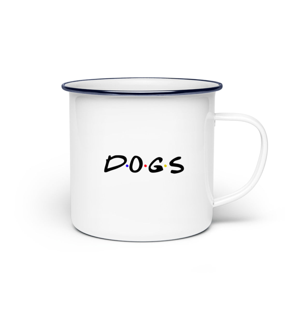 Dogs Tasse Emaille in weiß