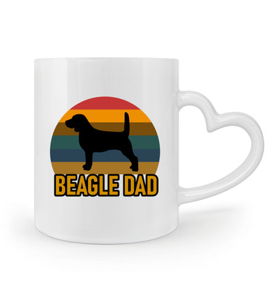 Beagle Dad Tasse mit Herzhenkel in weiß