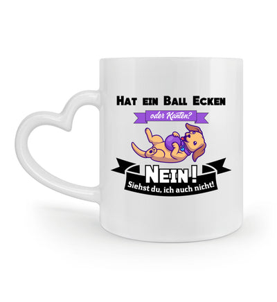 Hat ein Ball Ecken oder Kanten Tasse mit Herzhenkel in weiß