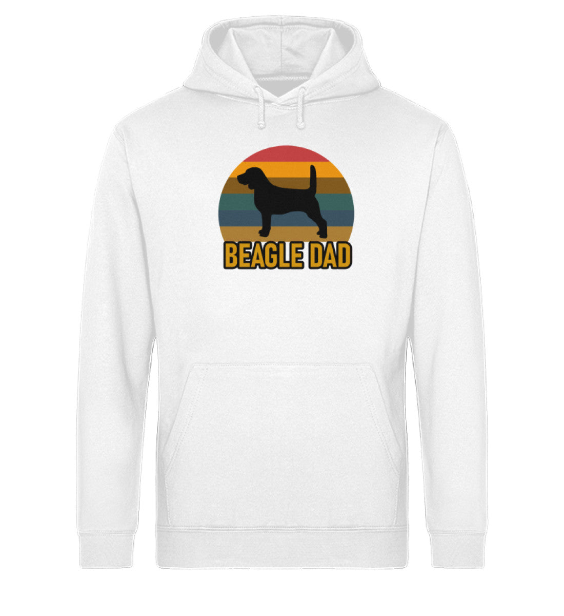 Beagle Dad Herren Hoodie in weiß