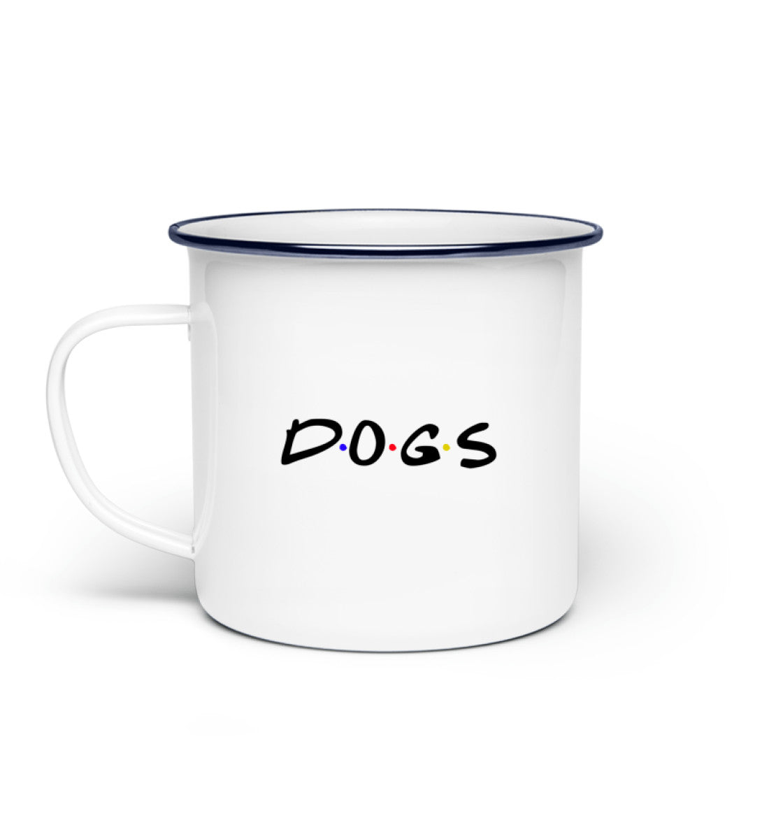 Dogs Tasse Emaille in weiß