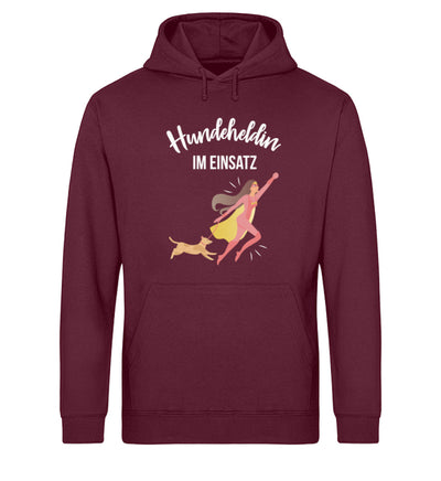 Hundeheldin im Einsatz Damen Hoodie in Burgundy