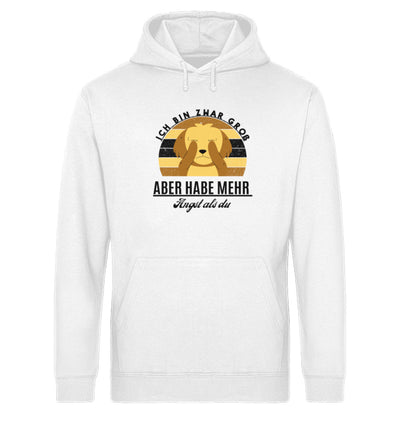 Ich bin zwar groß aber habe mehr Angst als du Herren Hoodie in weiß