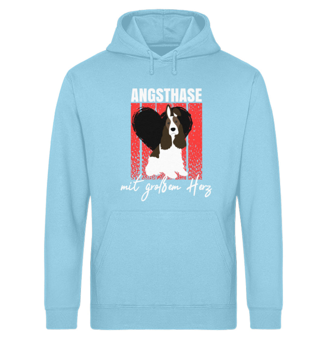 Angsthase mit großem Herz Damen Hoodie in Himmelblau