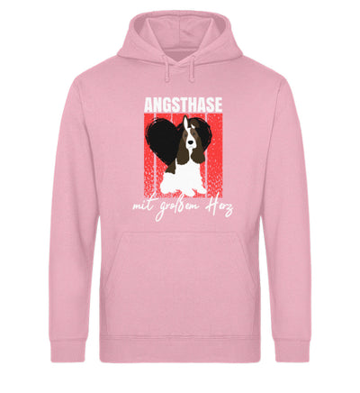 Angsthase mit großem Herz Damen Hoodie in Cotton Pink