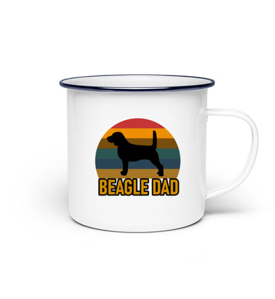 Beagle Dad Tasse Emaille in weiß
