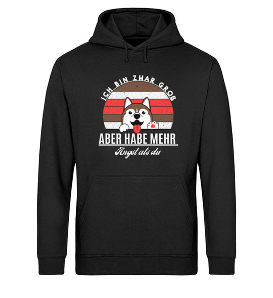 Ich bin zwar groß aber habe mehr Angst als du Damen Hoodie in Schwarz