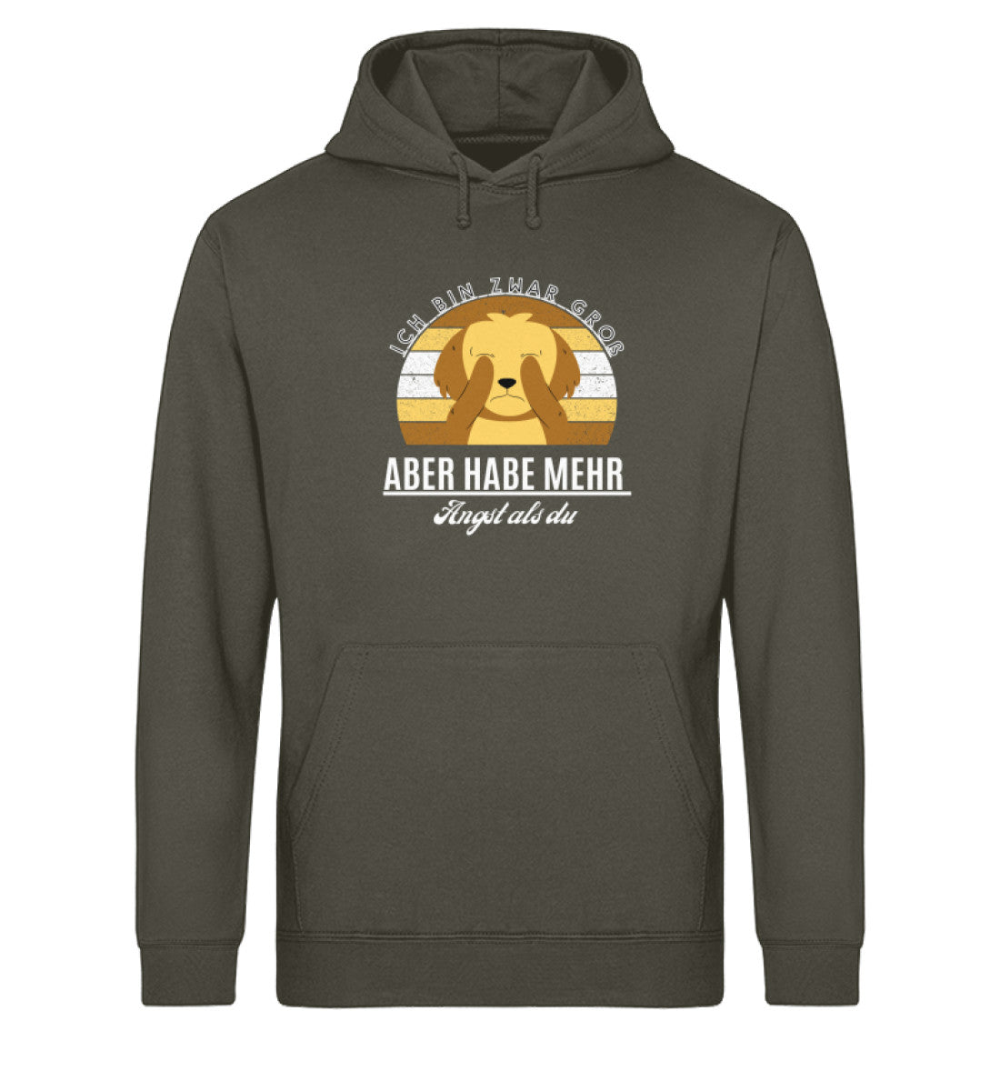 Ich bin zwar groß aber habe mehr Angst als du Herren Hoodie in Khaki