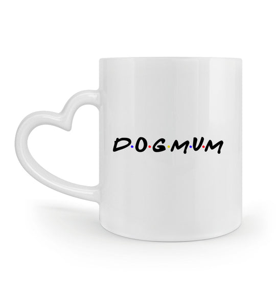 Herzhenkel-Tasse (300 ml) mit dem Dogmum-Design. Tierschutz und Hunde-Liebe vereint, perfekt für deinen Kaffee.