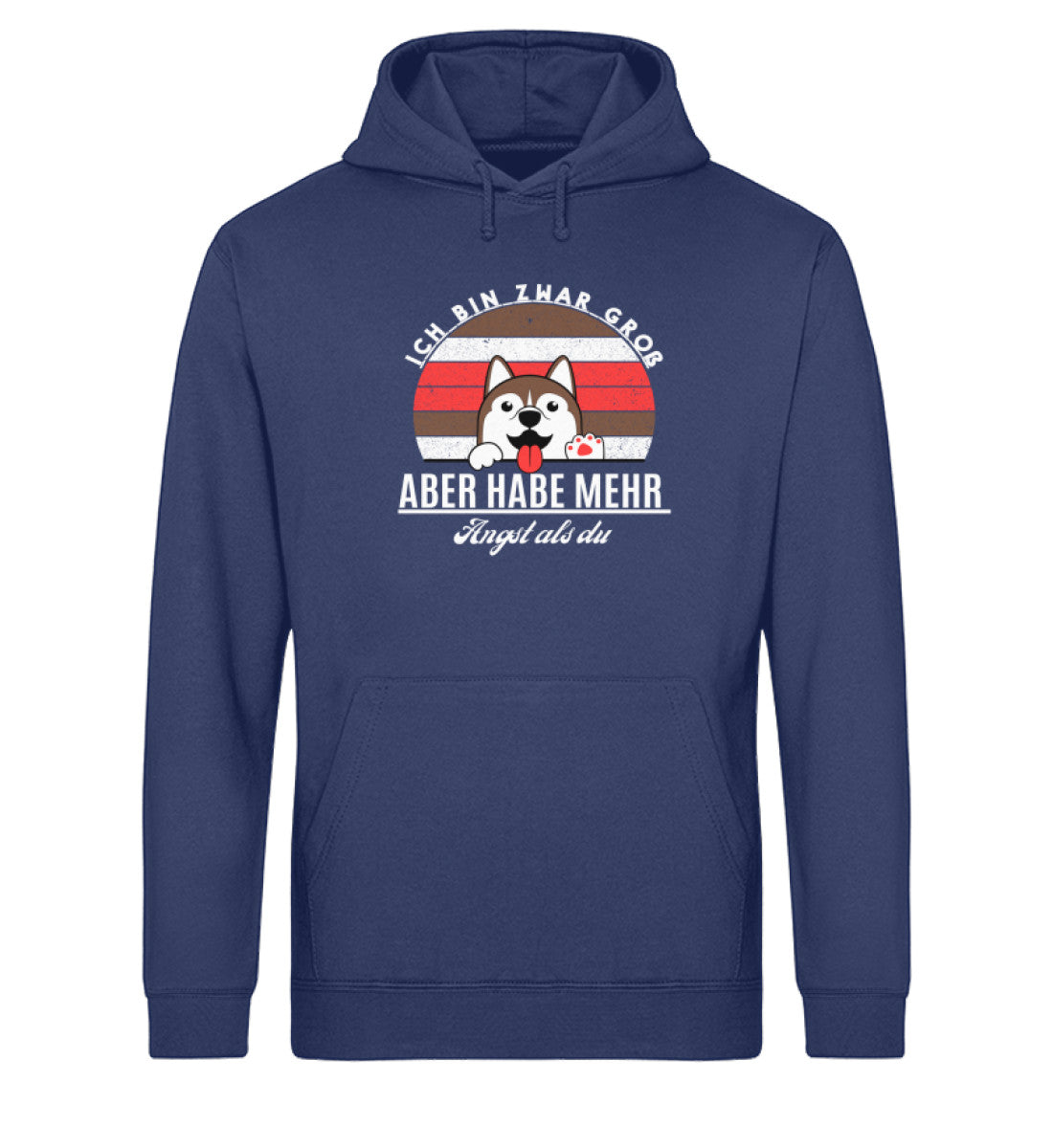 Ich bin zwar groß aber habe mehr Angst als du Herren Hoodie in French Navy