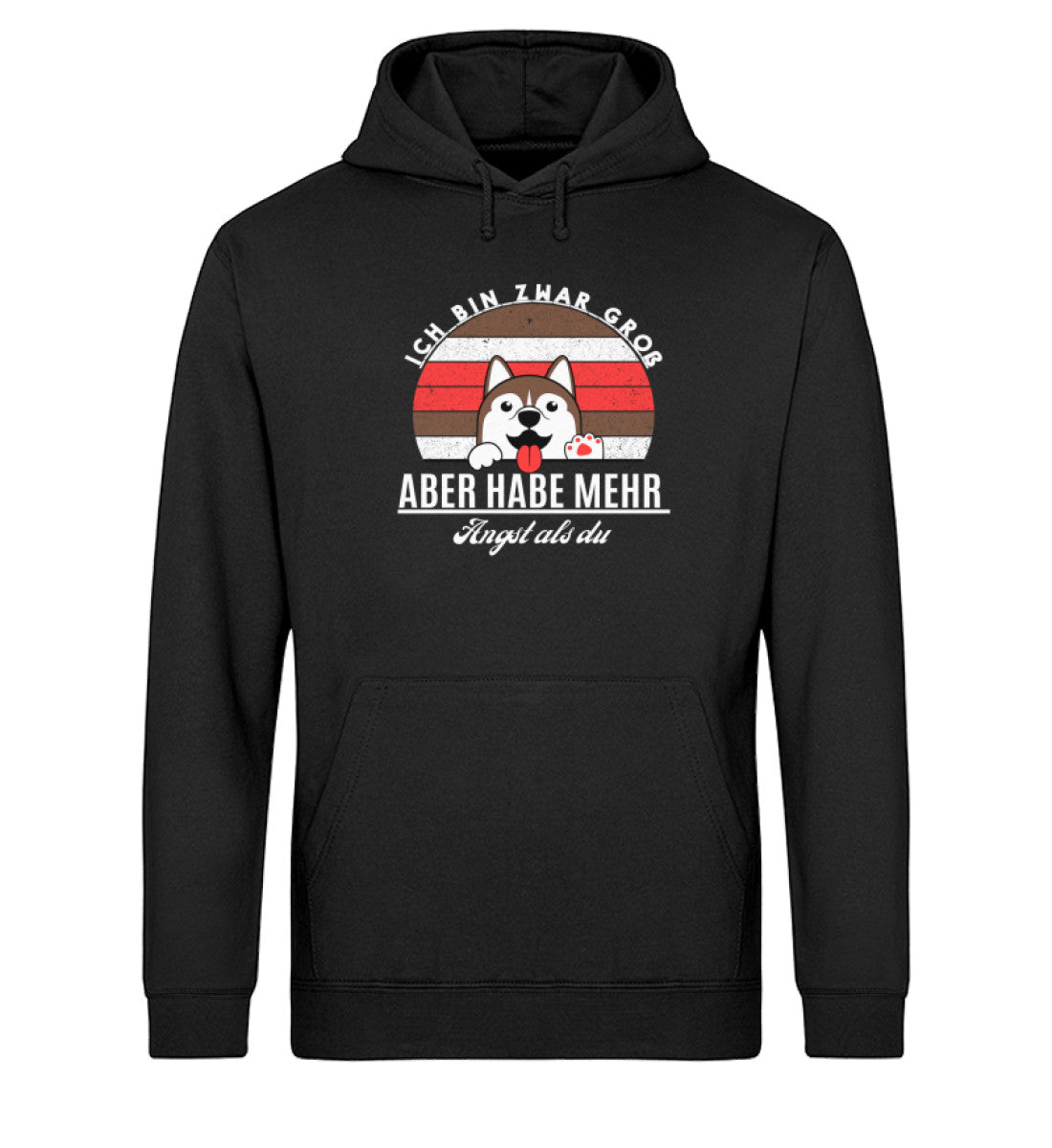 Ich bin zwar groß aber habe mehr Angst als du Herren Hoodie in Schwarz